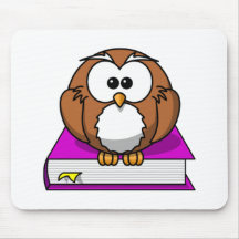 Education Owl on Purple Book Mousepad