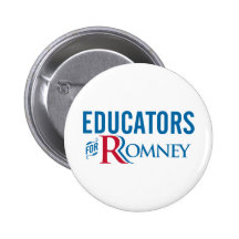 Educators For Romney Pinback Buttons