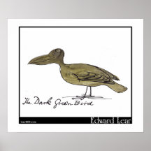 Edward Lear's Dark Green Bird Poster