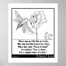 Edward Lear's Old Man in a tree Limerick Posters