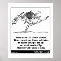 Edward Lear's Old Person of Ischia Limerick Poster