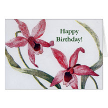 Edwardian Orchid Birthday Card