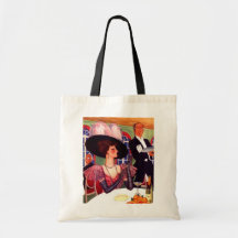 EDWARDIAN PAINTED LADY HIGH FASHION SHOPPING BAG
