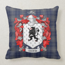 Edwards Family Coat of Arms - Wales Throw Pillows