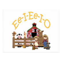 Ee I Ee I O on the Farm Postcard