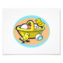 egg basket two chicks peach blue photographic print