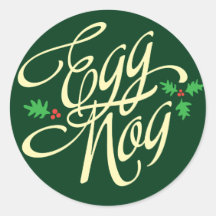 Egg Nog Green Cream Red Sticker