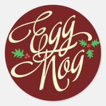 Egg Nog Red Cream Green Sticker