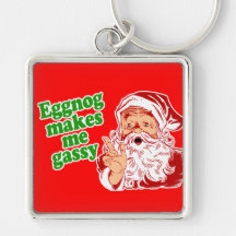 Eggnog Makes Santa Fart Keychains