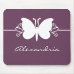 Eggplant Butterfly Swirls Mousepad