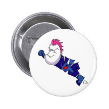 Eggplant Man Pinback Button