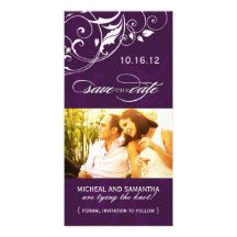 Eggplant Save the Date Photo Cards