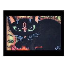 Egypt Cat With Ankh Postcards