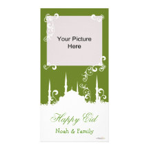 Eid White Swirl Photo Cards