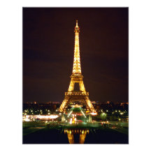 Eiffel Tower at Night - Colour Personalised Announcements