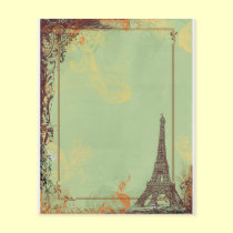 Eiffel Tower in Green Flyer Announcements flyers