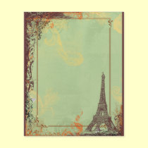 Eiffel Tower in Green Flyer Announcements flyers