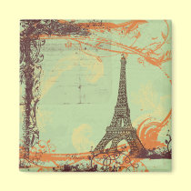 Eiffel Tower in Green Magnet magnets