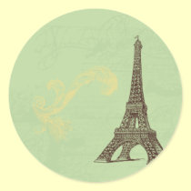 Eiffel Tower in Green Stickers Tags stickers