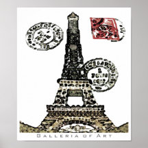 Eiffel Tower Postage ~ Poster Posters