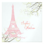 Eiffel Tower + swirls  Wedding Invitations