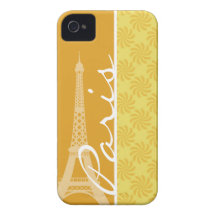 Eiffel Tower; Yellow Orange Paris Case-Mate iPhone 4 Case