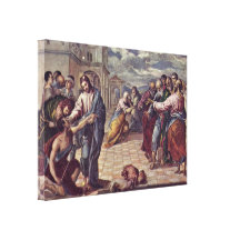 El Greco - Christ driving the traders Gallery Wrapped Canvas