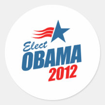 Elect Obama 2012 T-shirt Round Sticker