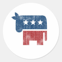 election animal donkey democrat round sticker