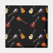 Electric & Acoustic Guitar Collage Fridge Magnets