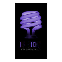 Electric, Electrician, Electricity Light Bulb Business Card Templates