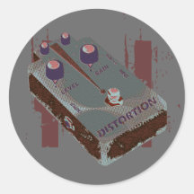 Electric Guitar Distortion Pedal Brick Red Grey Stickers