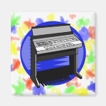 Electric Organ Blue Background Music Graphic Magnets