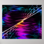 Electric violet love and peace poster