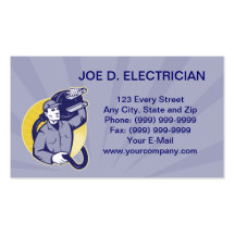 electrician worker repairman business card