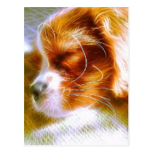 Electrifying Puppy King Charles Spaniel Postcard