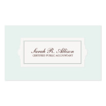 Elegant Accountant Plaque Style Light Blue Business Card