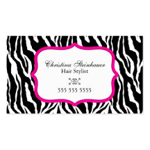 Elegant and Bold Zebra Print Business Cards