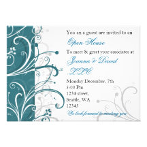 elegant aqua Corporate party Invitation
