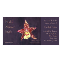 Elegant art deco black orchid Bridal Shower invite Personalized Photo Card