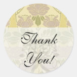 elegant art deco flora bliss round stickers