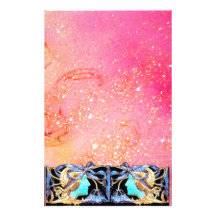 ELEGANT BEAUTY, tuquase,pink,fuchsia sparkles Customized Stationery