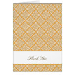 Elegant Beeswax yellow Damask Thank You Card