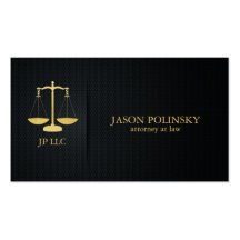 Elegant Black and Gold Attorney At Law Business Card Templates