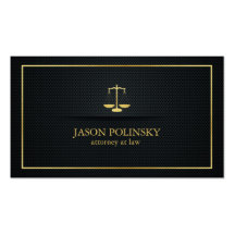 Elegant Black and Gold Attorney At Law Business Card