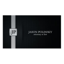 Elegant Black and Silver Attorney At Law Business Card