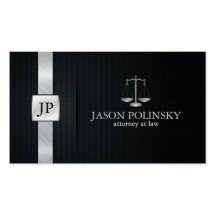 Elegant Black and Silver Attorney At Law Business Card