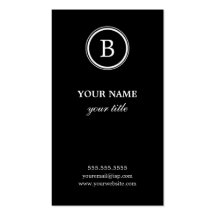 Elegant Black and White Monogram Business Cards