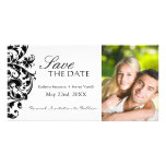 Elegant Black and White Save The Date Picture Card