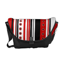 Elegant black red white pattern commuter bag